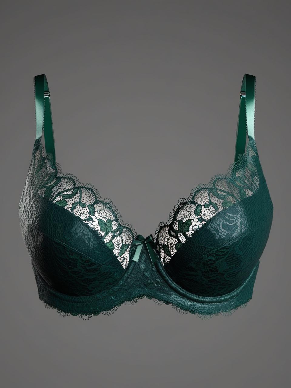 BarelyStylish Peacock Green Feather Touch Intimate Bra - by BarelyStylish
