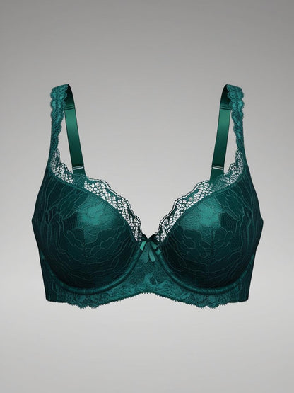 BarelyStylish Peacock Green Feather Touch Intimate Bra - by BarelyStylish