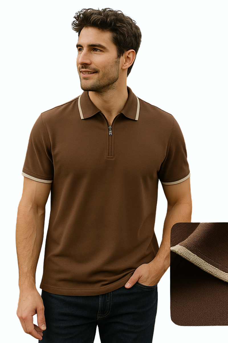 BarelyStylish Brown Tipped Polo