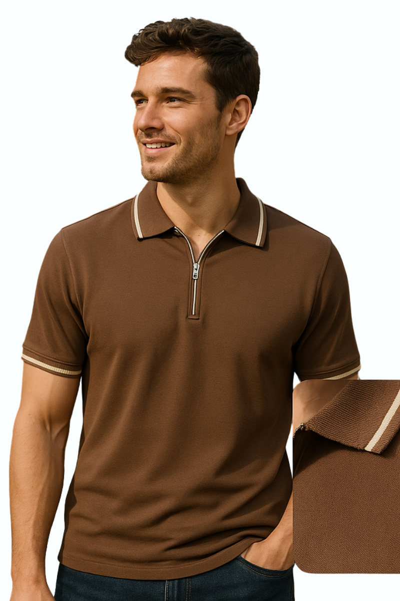 BarelyStylish Brown Tipped Polo