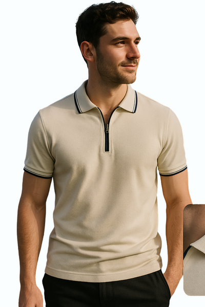 Premium Cotton Tipped Offwhite Color Polo T-Shirt – Everyday Comfort & Style