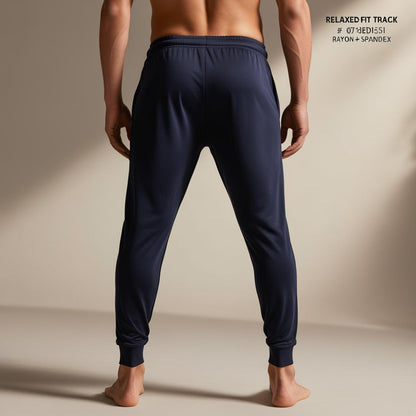 Premium Comfort Fit Men's Navy Track Pants – Lightweight, Breathable, All-Day Wear