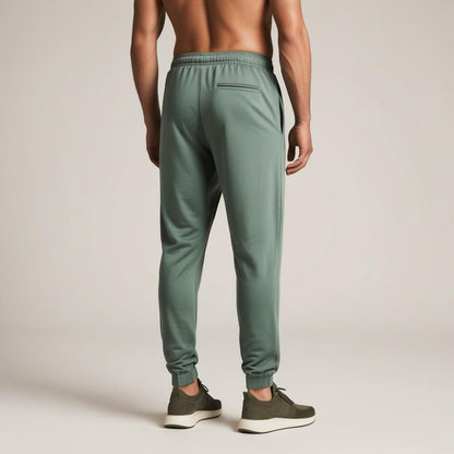 Premium Comfort Fit Men's Sage Green Track Pants – Lightweight, Breathable, All-Day Wear