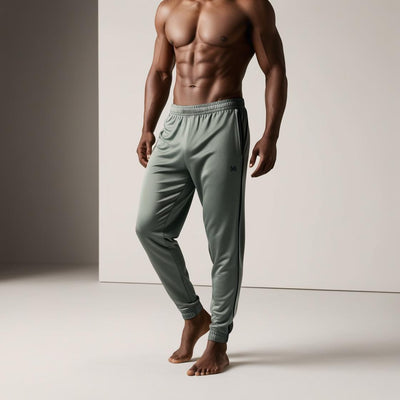 Premium Comfort Fit Men's Sage Green Track Pants – Lightweight, Breathable, All-Day Wear