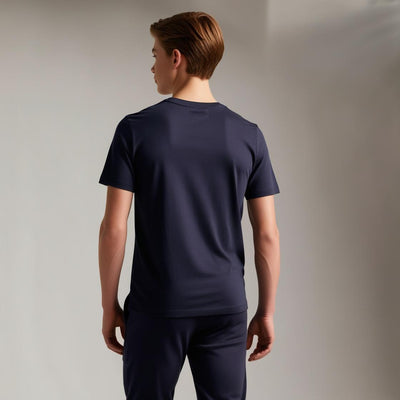 BarelyStylish Navy Blue - Abstract Caption Cotton T-shirt for everyday styling