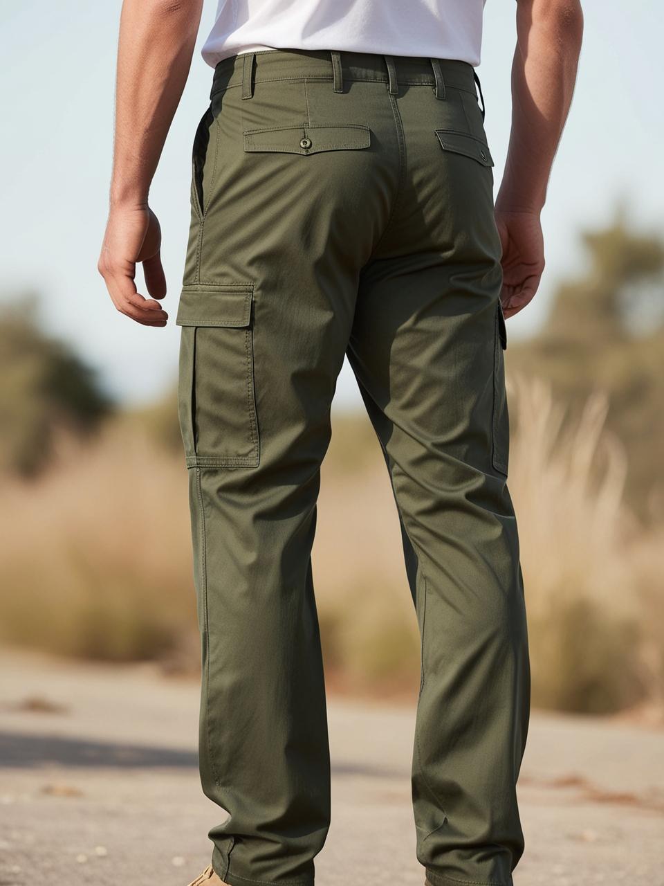 Men’s Utility Cargo Pants – Military Green Versatile, Durable, and On-Trend