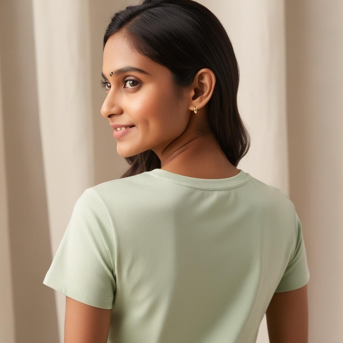 Soft & Breathable Women’s Cotton Tees – Light Mint Stay Cool & Stylish