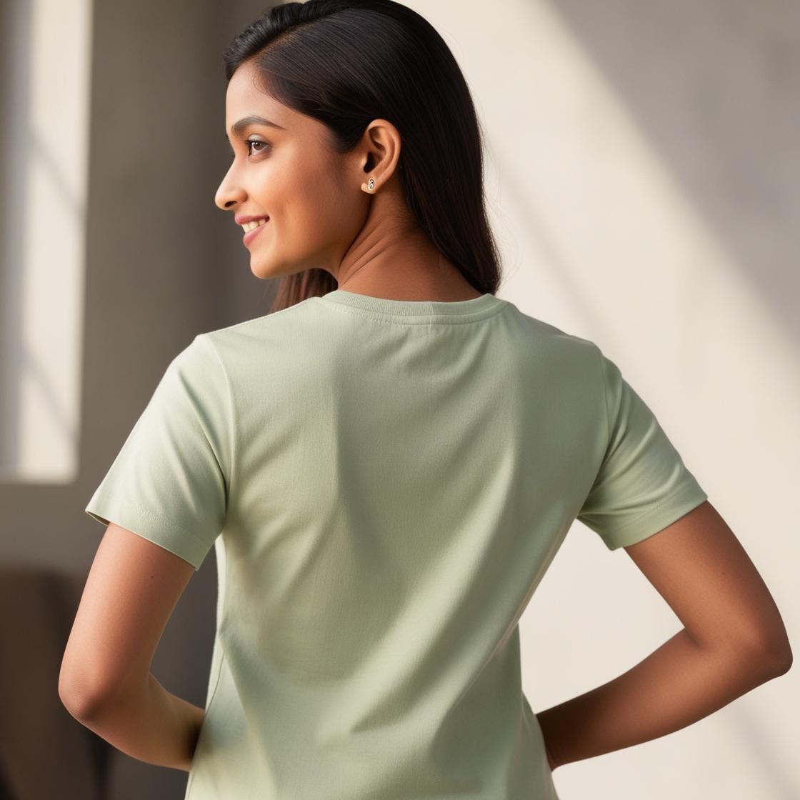 Soft & Breathable Women’s Cotton Tees – Light Mint Stay Cool & Stylish