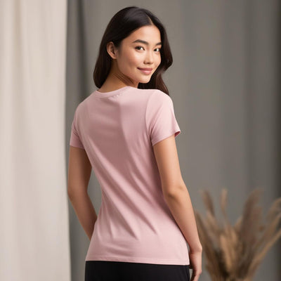 Back Profile Pink Cotton Tshirt for Girls