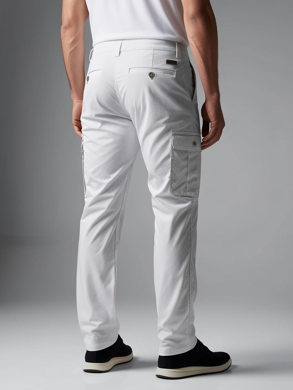 Men’s Utility Cargo Pants – White Versatile, Durable, and On-Trend