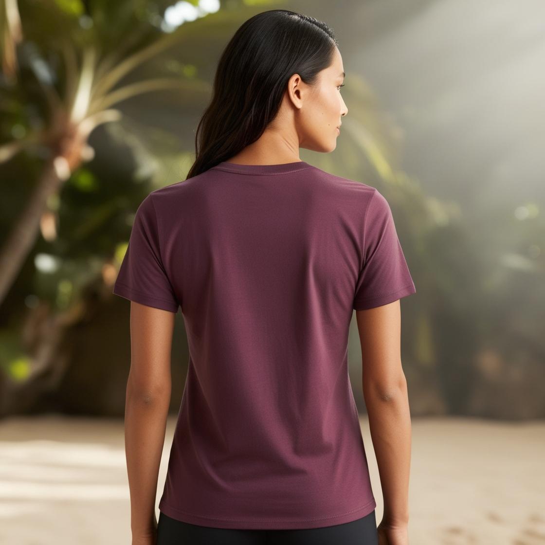 Best Everyday Cotton T-Shirts for Women – BarelyStylish, Wine Shade, Lightweight & Fashionable