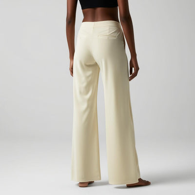 BarelyStylish Women's Palazzos – Milk Cream Effortless Comfort & Chic Style