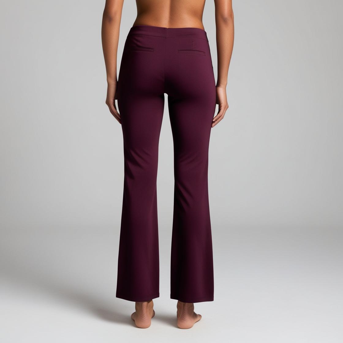 EmpowerFit High-Waisted Women's Palazzo – Wine Red Ultra Stretch & Comfort
