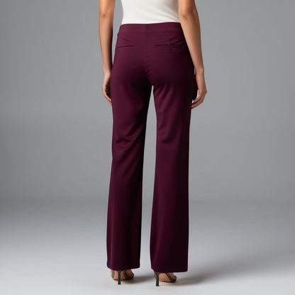 EmpowerFit High-Waisted Women's Palazzo – Wine Red Ultra Stretch & Comfort