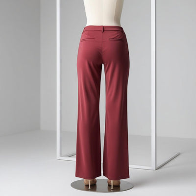 BarelyStylish Women's Palazzos – Rose Red Effortless Comfort & Chic Style