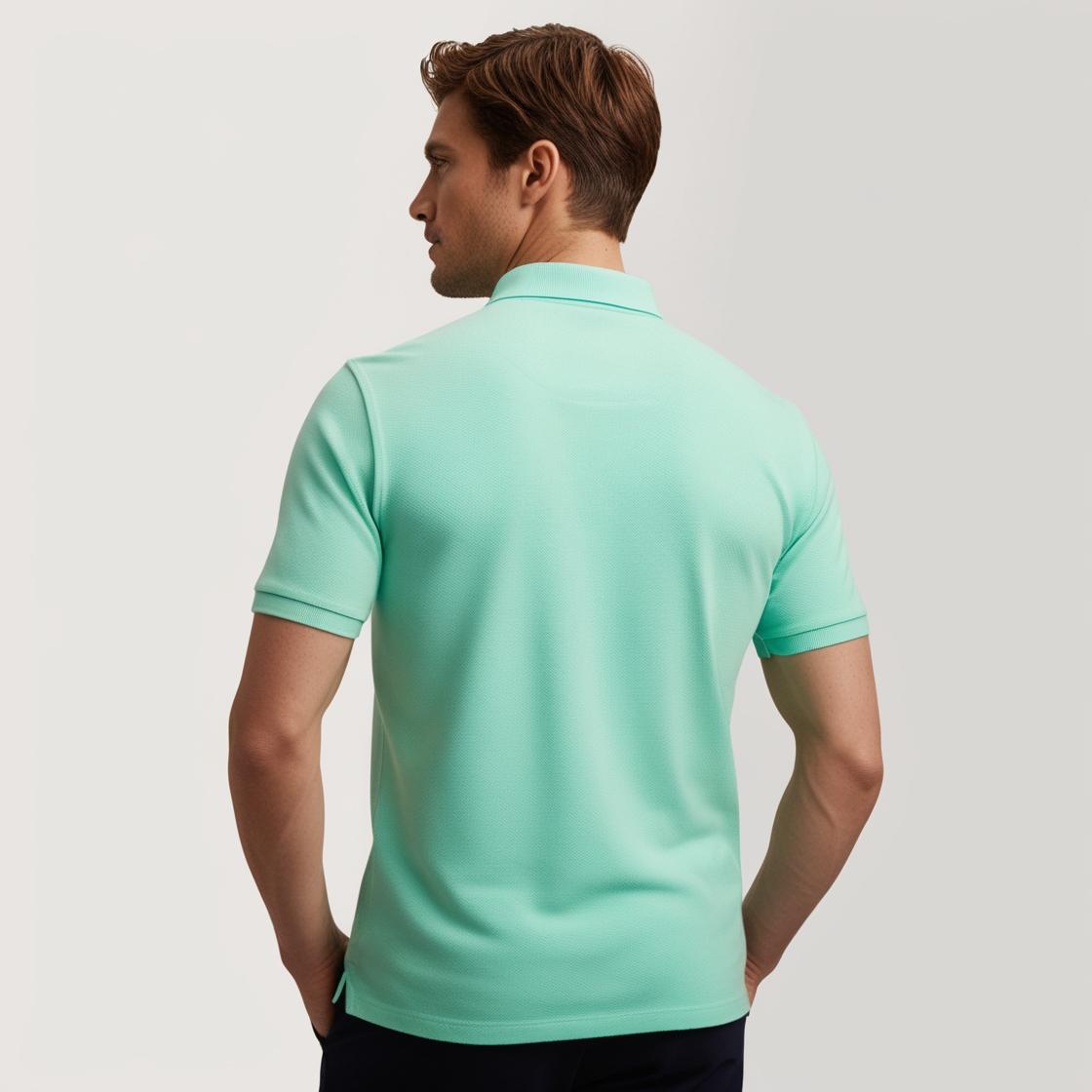 Light Mint Cotton Polo for Men – Premium Casual Wear by BarelyStylish