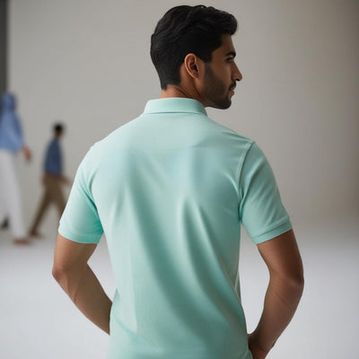 Light Mint Cotton Polo for Men – Premium Casual Wear by BarelyStylish
