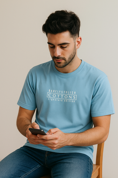 Men's Cotton Light Blue TShirt
