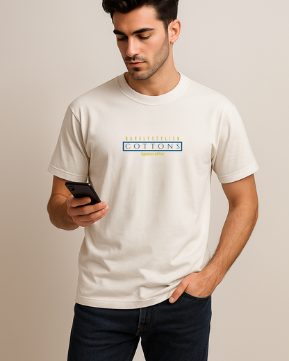 BarelyStylish Premium Cotton Crewneck - Cottons White Tee