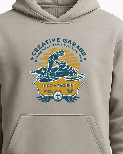Beige hoodie with a graphic design for Men