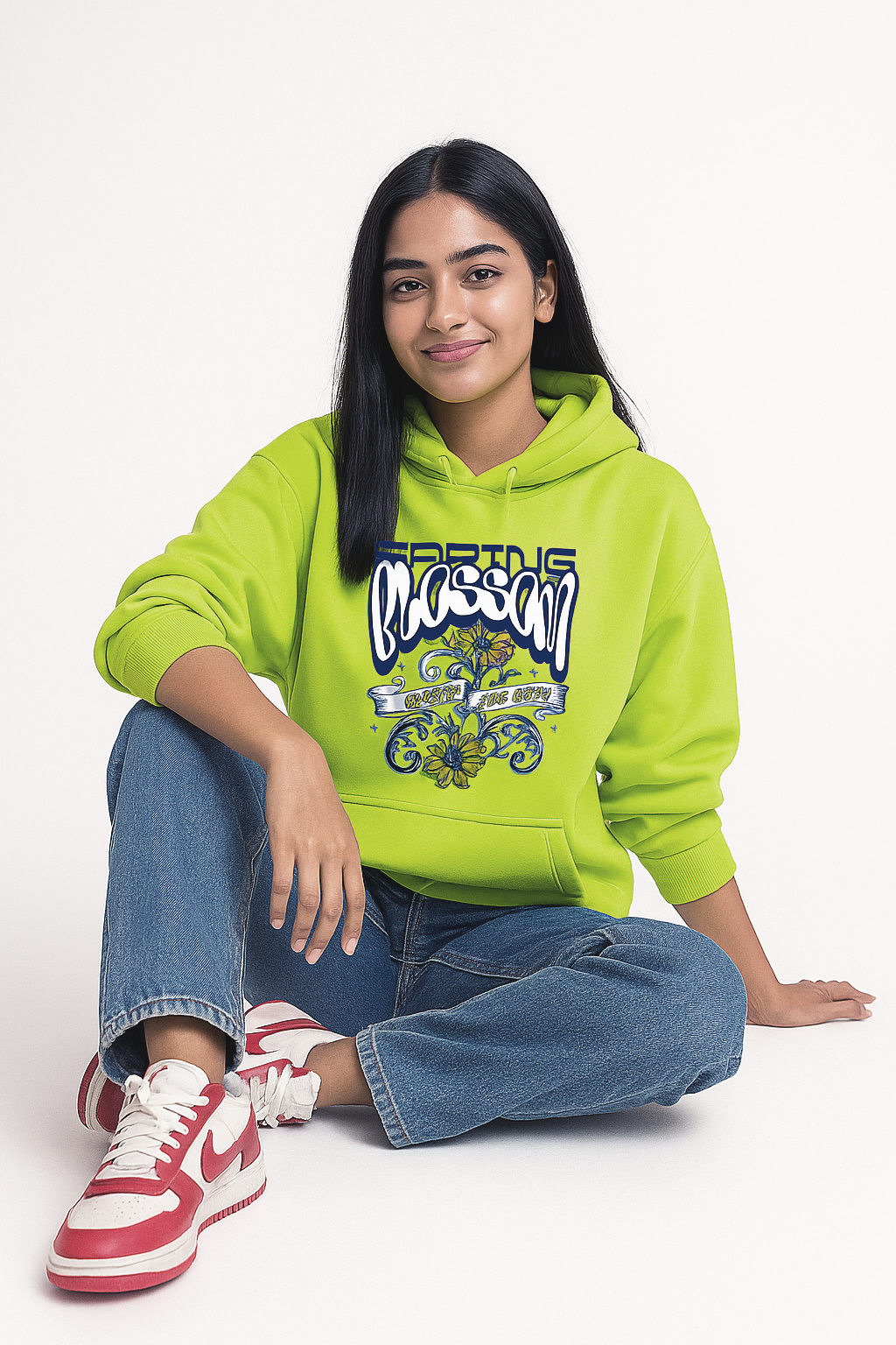 BarelyStylish Florescent Blossom Hoodie