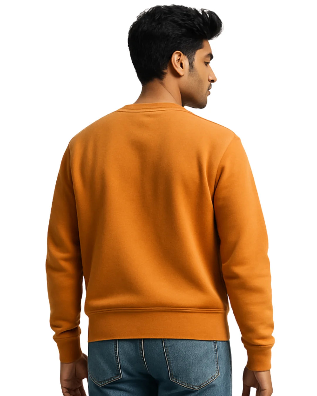 Back View of BarelyStylish Orange Sweatshirt