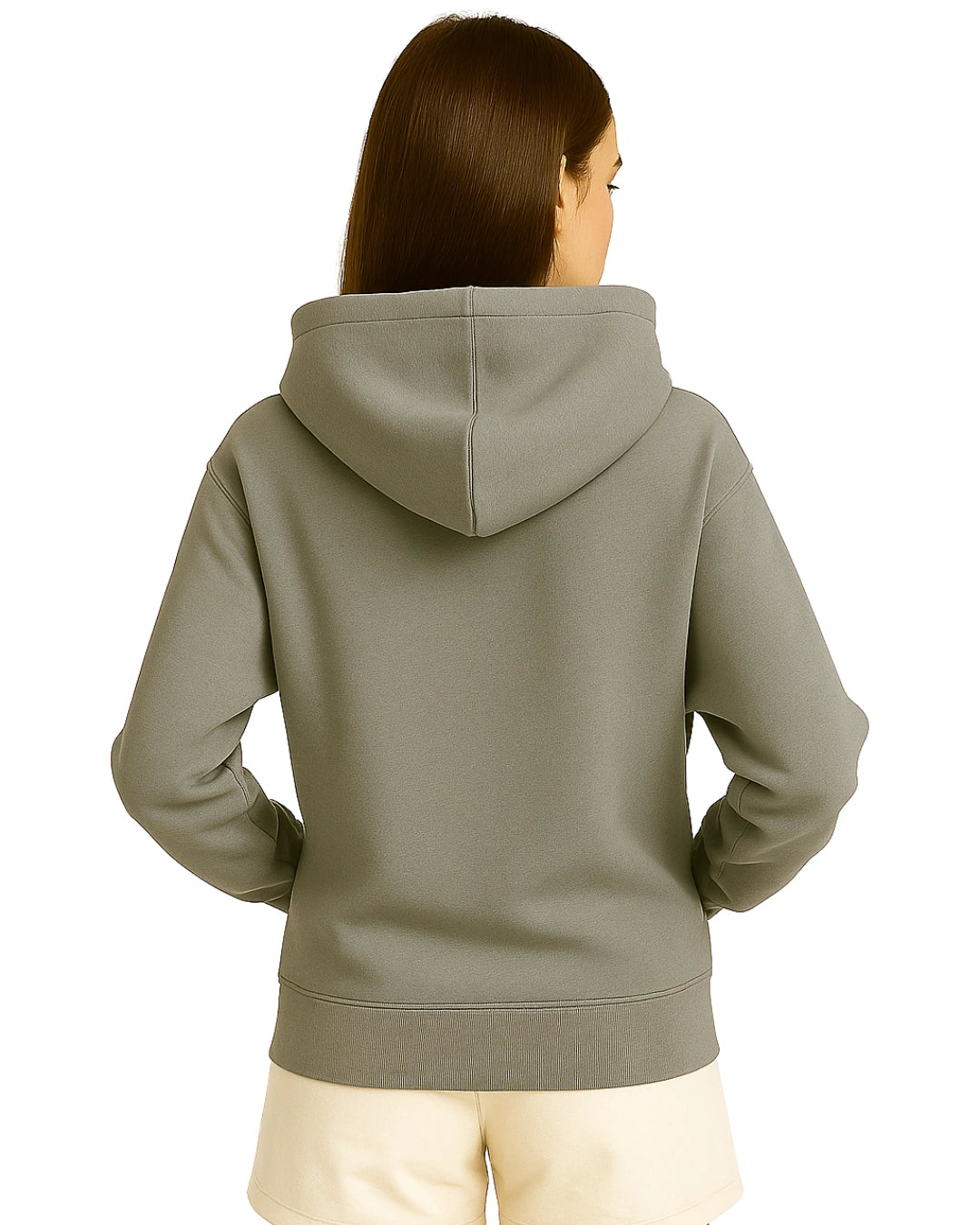 Back Profile of Grey Hoodie for Women