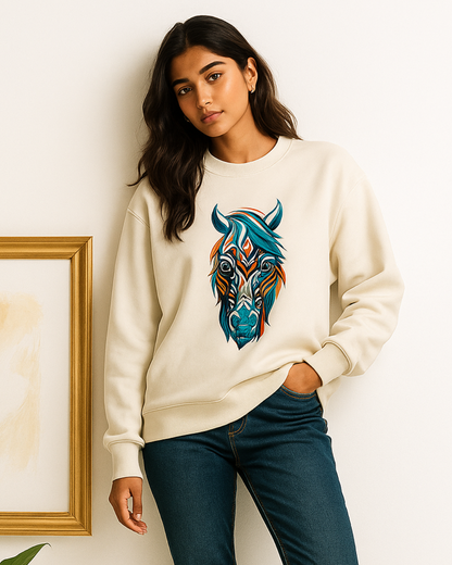 Creative Pony Art Sweatshirt for Women