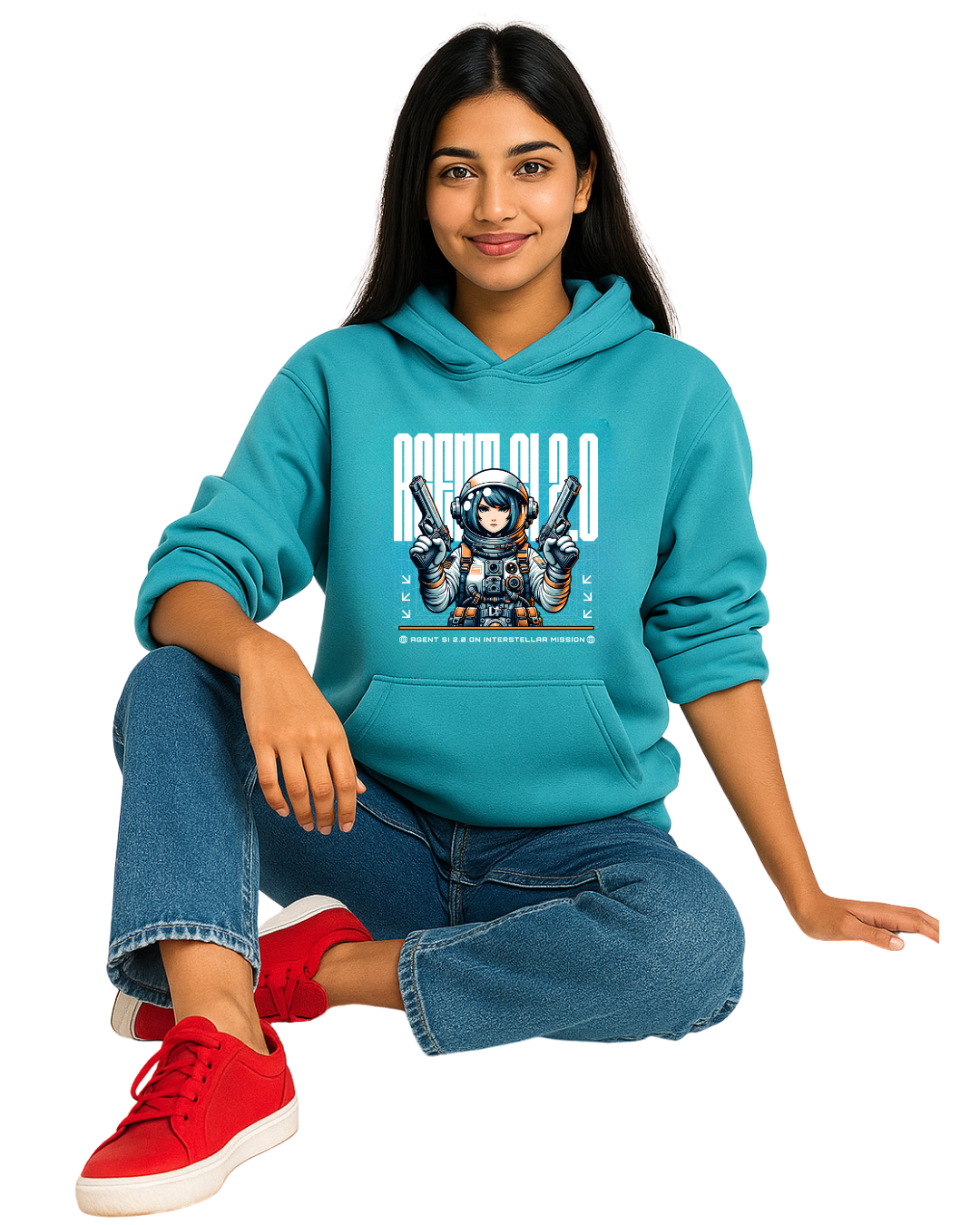 BarelyStylish Teal Blue-Green Hoodie Agent 2.0