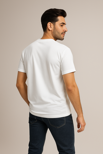 BarelyStylish Premium Cotton Crewneck - Cottons White Tee