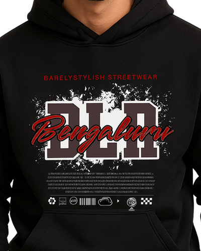 BLR Black Streetwear Hoodie For Men