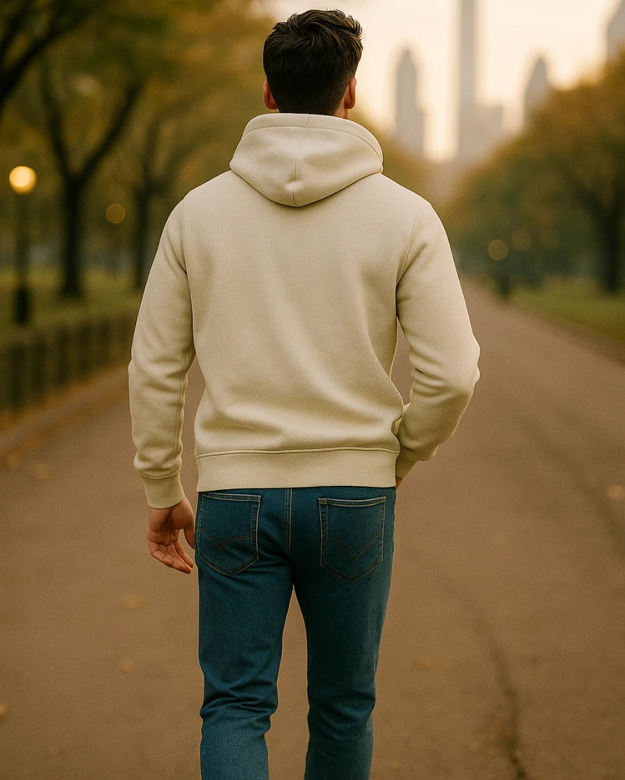 Men's Cream Color Hoodie