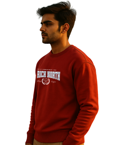 Red Sweatshirt Winterwear for Men