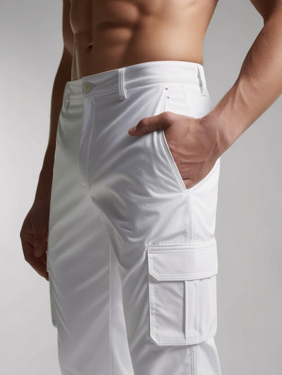 Men’s Utility Cargo Pants – White Versatile, Durable, and On-Trend