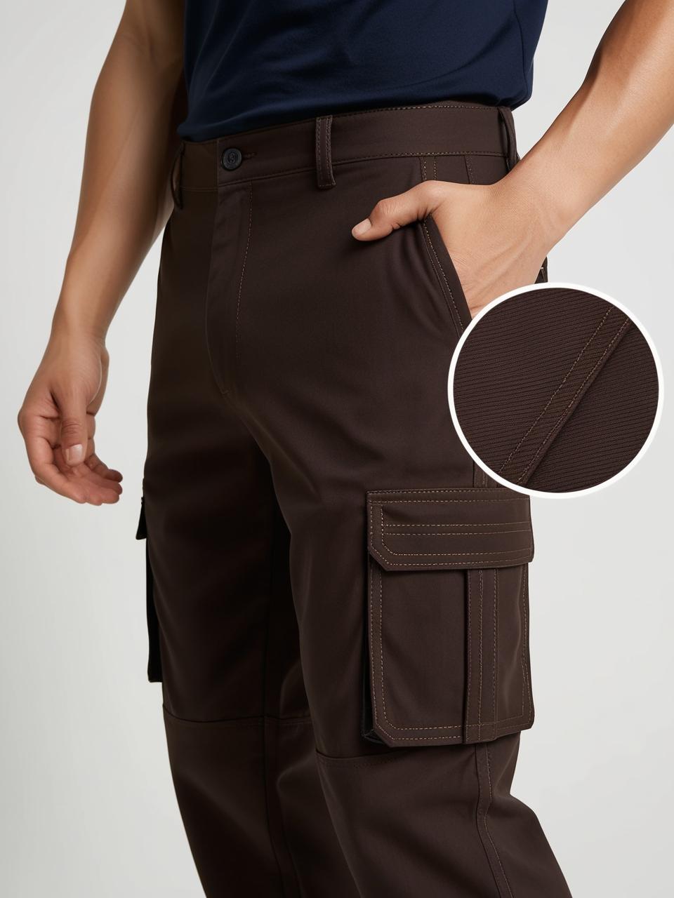Men’s Utility Cargo Pants –  Dark Brown Versatile, Durable, and On-Trend