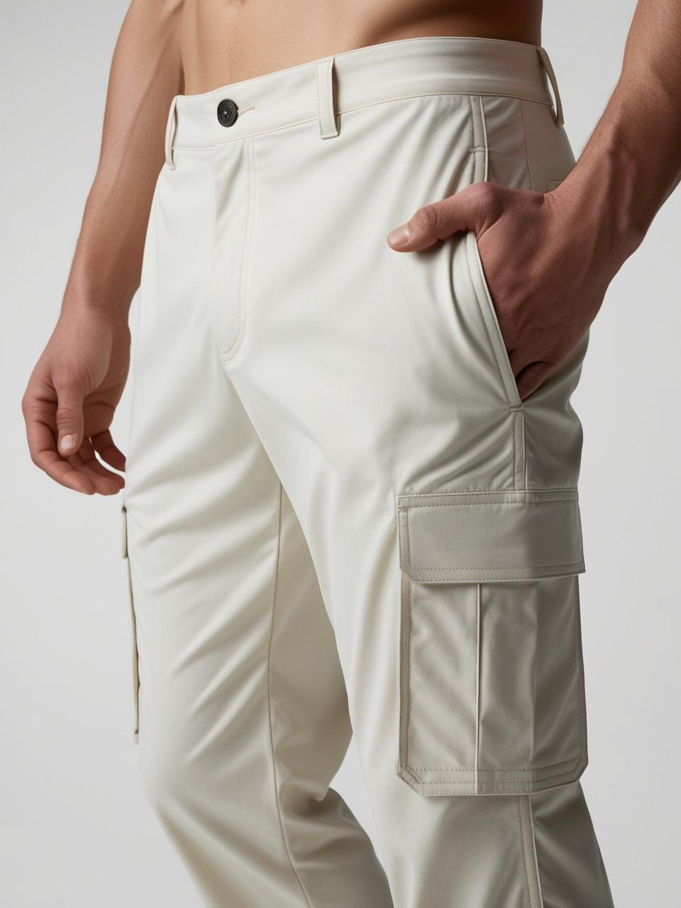Men’s Utility Cargo Pants – Off White Versatile, Durable, and On-Trend