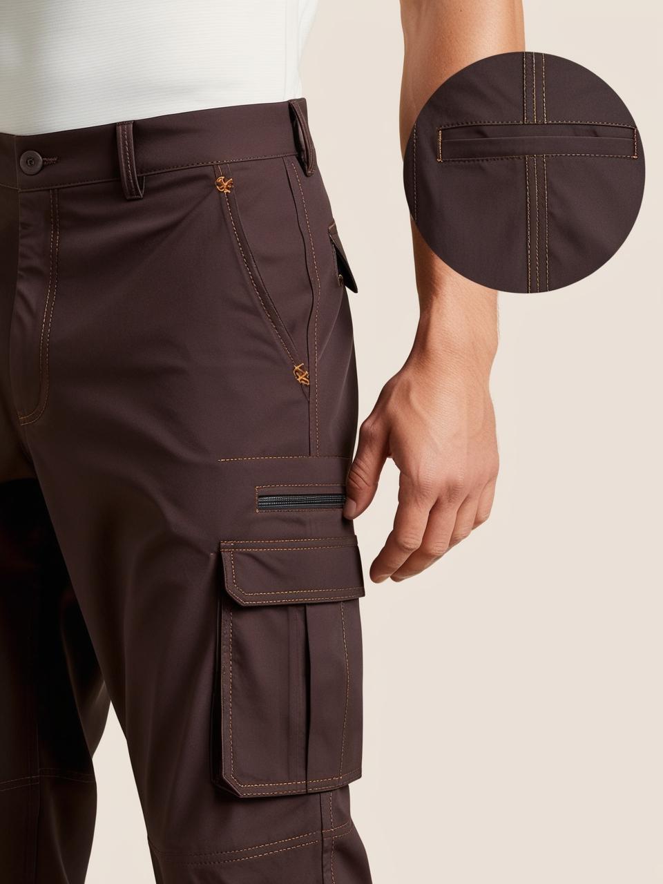 Men’s Utility Cargo Pants –  Dark Brown Versatile, Durable, and On-Trend