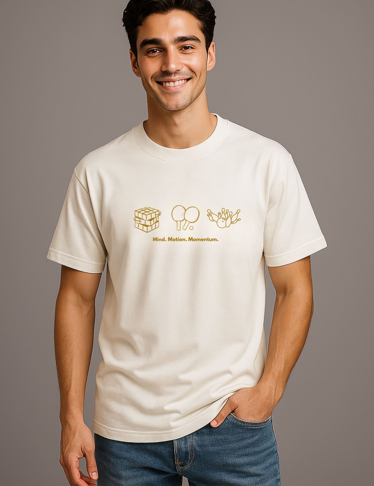 BarelyStylish Premium Cotton Crewneck T-Shirt for Men - Mind. Momentum