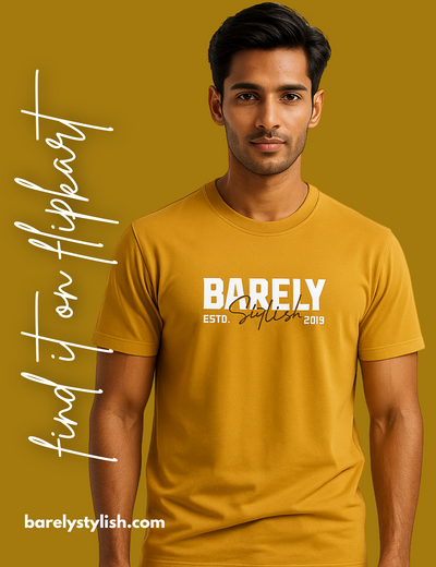 Relaxed Fit Chrome Yellow Cotton TShirt for Men