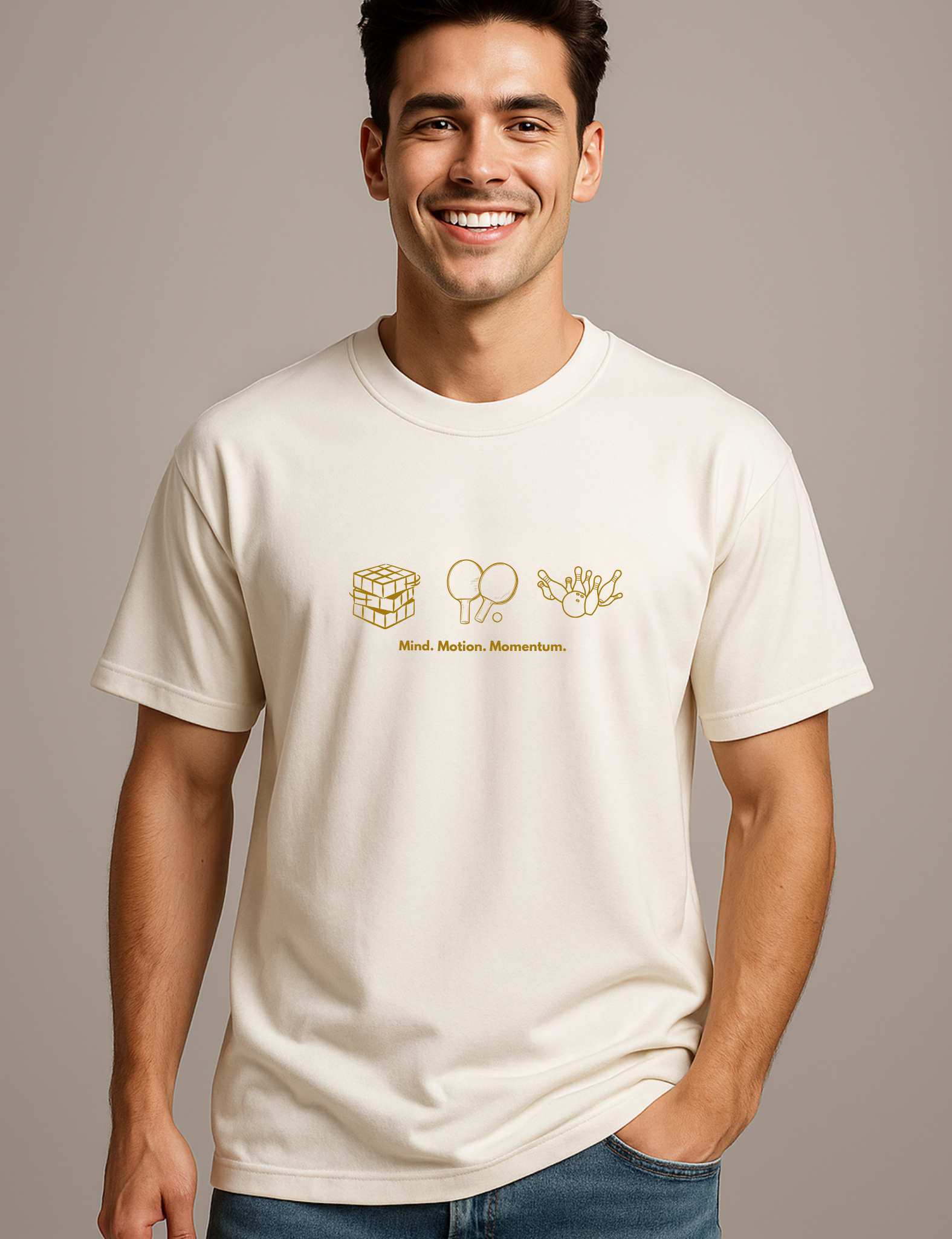 BarelyStylish Premium Cotton Crewneck T-Shirt for Men - Mind. Momentum