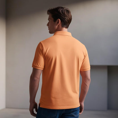 Light Orange Color Polo T-Shirt for Men – Smart Casual by BarelyStylish