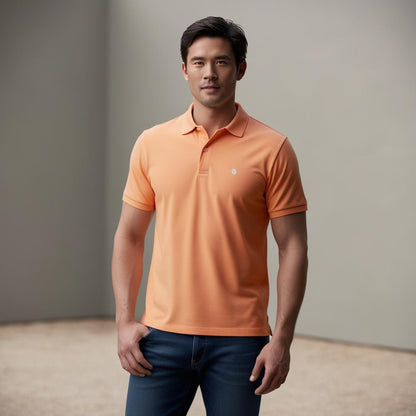 Light Orange Color Polo T-Shirt for Men – Smart Casual by BarelyStylish