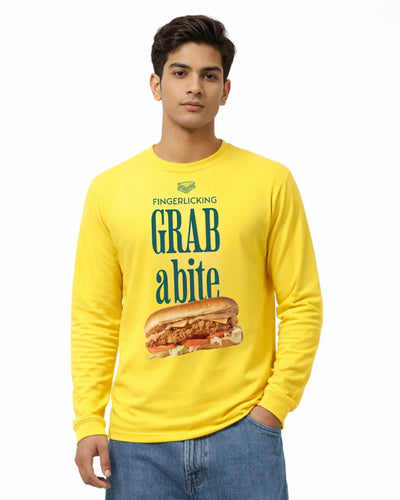 Premium Cotton Full Sleeve T-Shirt for Men | Grab a Bite – BarelyStylish