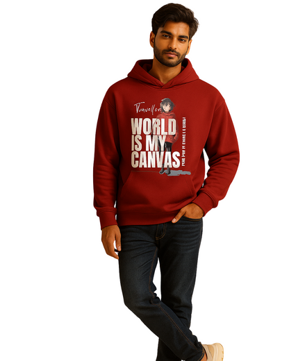 Crimson Red World is my Canvas Hoodie