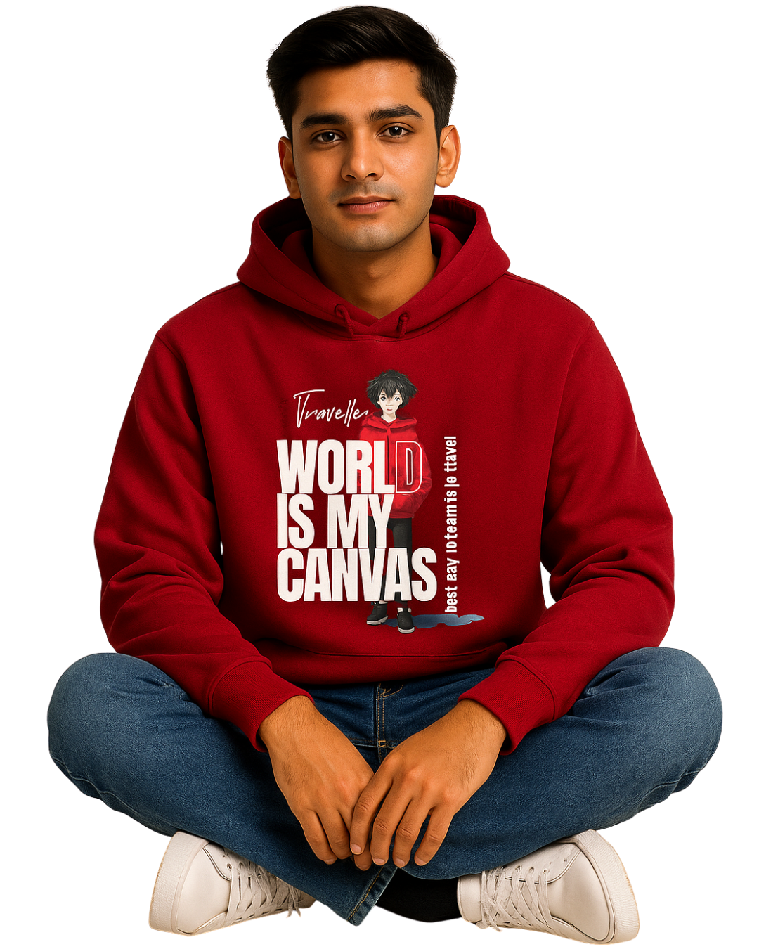 Crimson Red World is my Canvas Hoodie