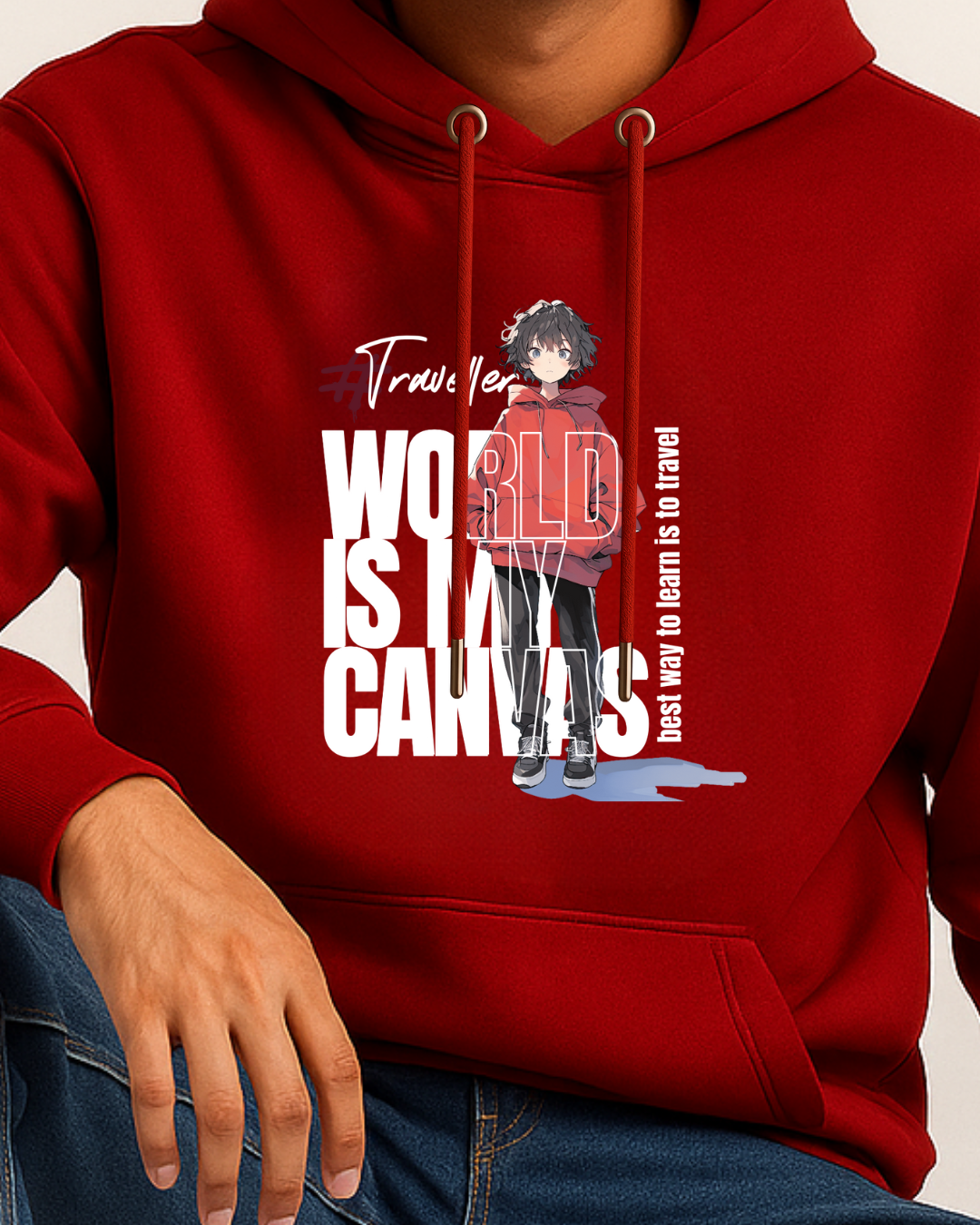 Crimson Red World is my Canvas Hoodie