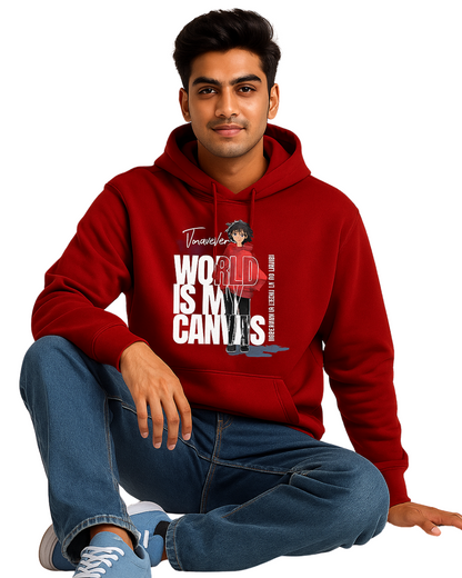 Crimson Red World is my Canvas Hoodie