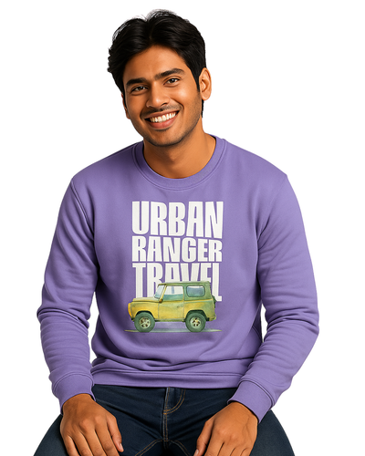Purple Typographic Sweatshirt for Men