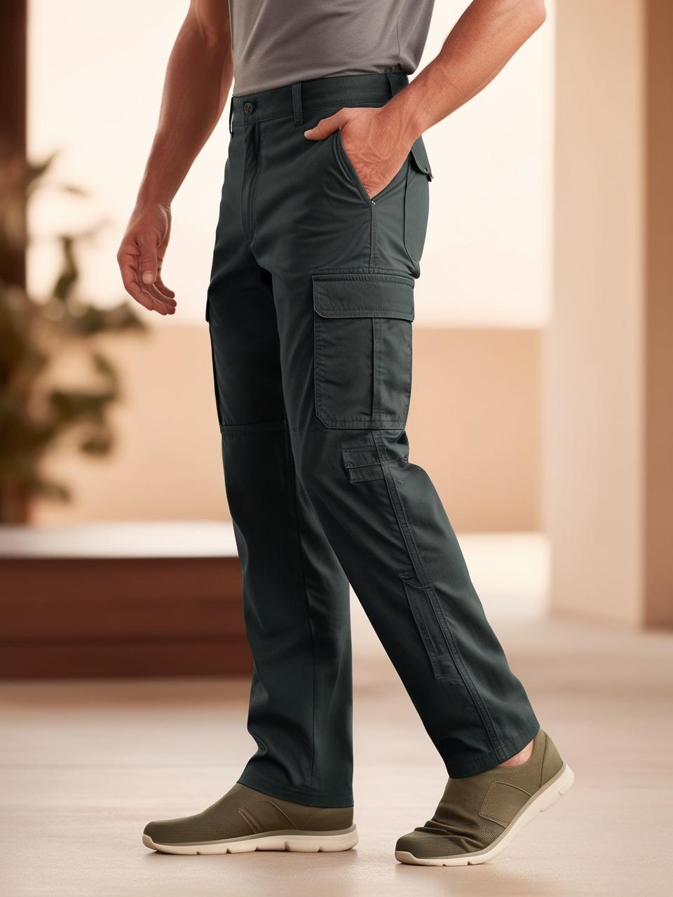 Men’s Utility Cargo Pants – Dark Green Versatile, Durable, and On-Trend