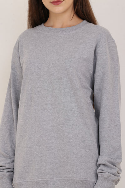 Grey Oversized Sweatshirt for College Girls